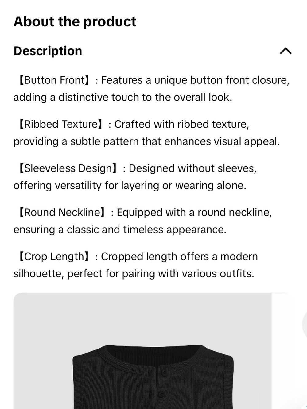 compression ribbed button down tank - Picture 3 of 4